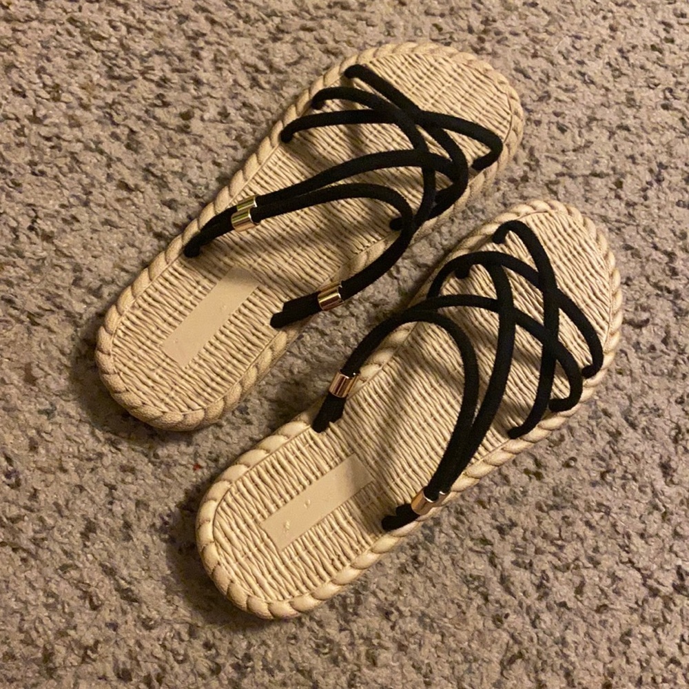black strap sandals SHEIN size Eu 35 NEVER WORN